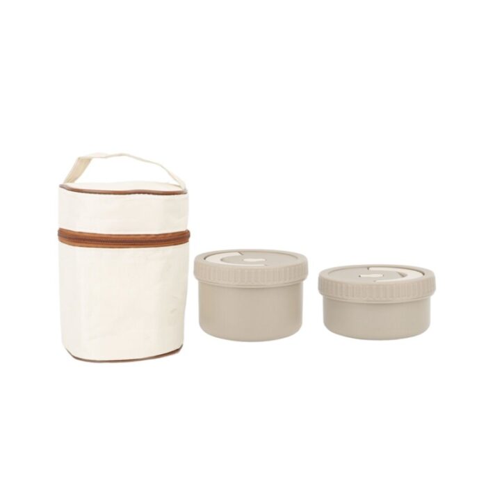 KIT 2 MARMITAS + BOLSA TÉRMICA e TALHER DE ALUMÍNIO LUNCH BOX BAG DS15512