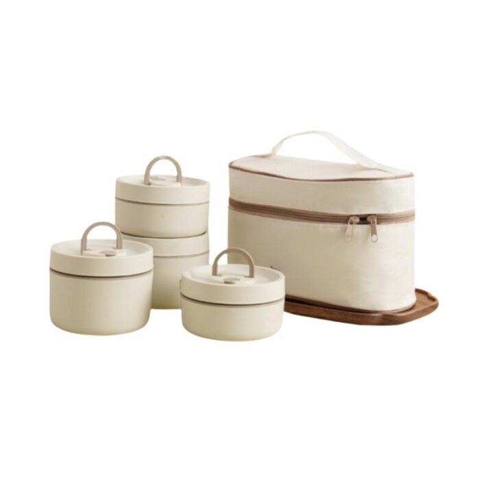 KIT 4 MARMITAS + BOLSA TÉRMICA E TALHER DE ALUMÍNIO LUNCH BOX BAG DS15514