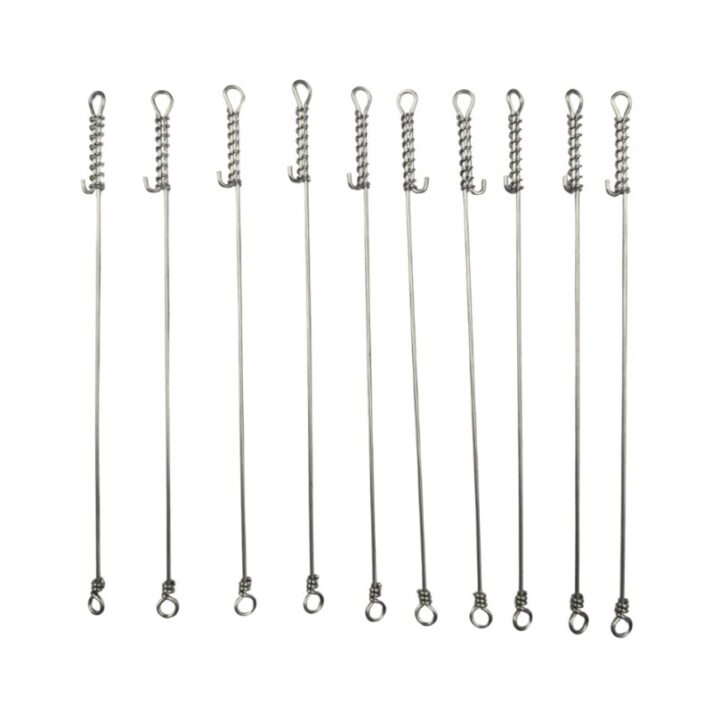 Kit Cabo de Aço Encastoador Aço Inox 15cm 10 pçs Máx. 80LBS para Pescaria ENCASTOADOR 15CM