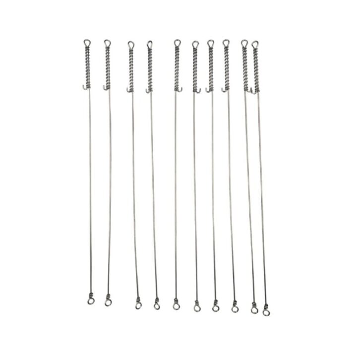 Kit Cabo de Aço Encastoador Aço Inox 20cm 10 pçs Máx. 80LBS para Pescaria ENCASTOADOR 20CM