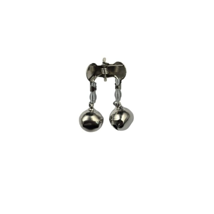 Sino Duplo Aço Inoxidável 4,5×1,6cm Pacote c/ Um Par Compacto Leve e Fácil de Instalar p/ Detectar Fisgada SINO DUPLO METAL 16MM
